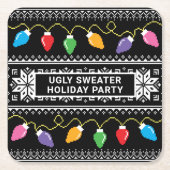 醜いセータークリスマスホリデーパーティー スクエアペーパーコースター (正面)