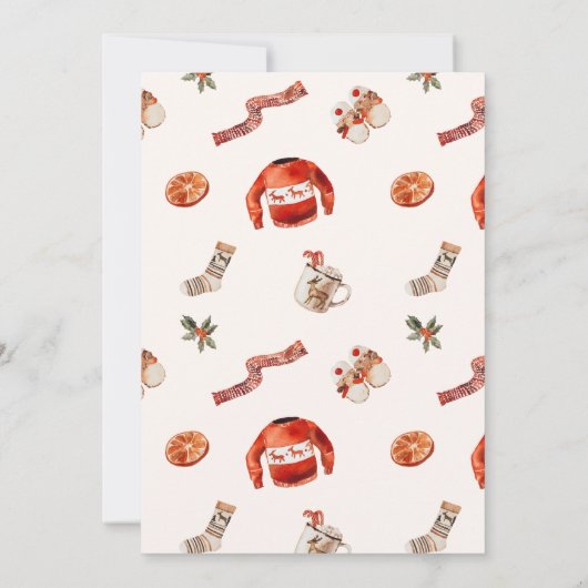 醜いセータークリスマスホリデーパーティー 招待状 (裏面)