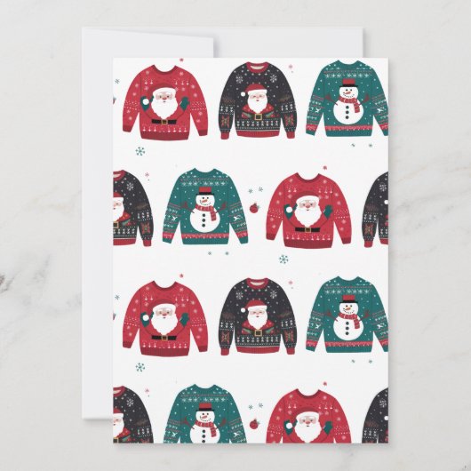 醜いセータークリスマスホリデーパーティー 招待状 (裏面)