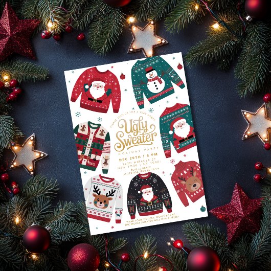 醜いセータークリスマスホリデーパーティー 招待状