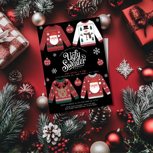 醜いセータークリスマスホリデーパーティー 招待状