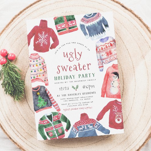醜いセータークリスマスホリデーパーティー 招待状