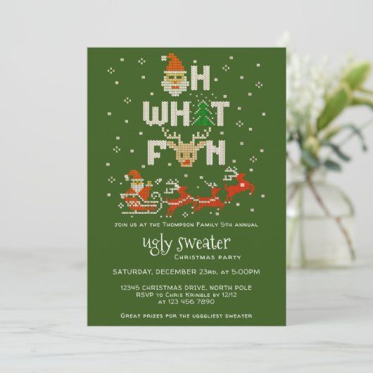 醜いセータークリスマスホリデーパーティーG Oh何おもしろい 招待状 (スタンド正面)