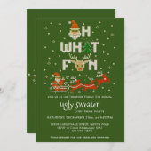 醜いセータークリスマスホリデーパーティーG Oh何おもしろい 招待状 (正面/裏面)