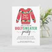 醜いセータークリスマスホリーすてきホリデーパーティー 招待状 (スタンド正面)