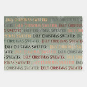 醜いセータークリスマスラッピング紙セット3 ラッピングペーパーシート (正面3)