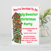 醜いセータークリスマス招待状フォーホリデーパーティー 招待状 (スタンド正面)