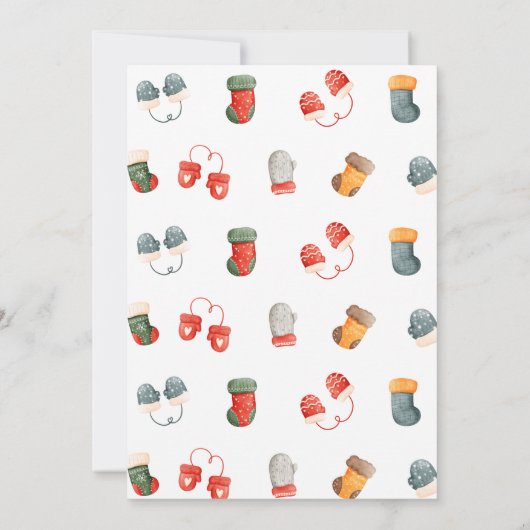 醜いセータークリスマス招待状、ファミリーディナー 招待状 (裏面)