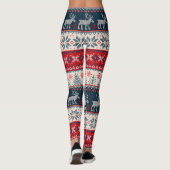 醜いセータークリスマス編み物パターントナカイ レギンス (裏面)