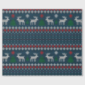 醜いセータークリスマス編み物パターン ラッピングペーパー (フラット)