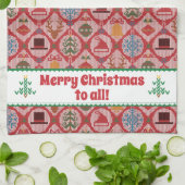 醜いセータークリスマス キッチンタオル (折り畳み)