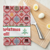 醜いセータークリスマス キッチンタオル (四つ折り)