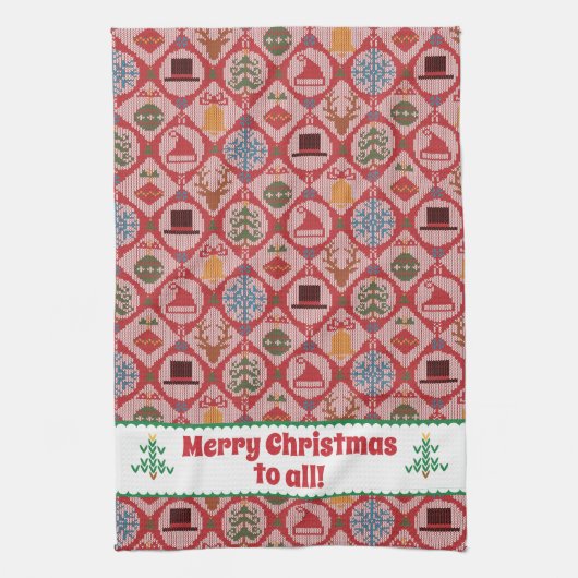 醜いセータークリスマス キッチンタオル (縦)