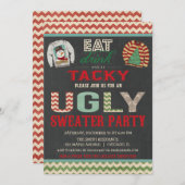 醜いセータークリスマス·パーティー食べがタッキーを飲む 招待状 (正面/裏面)