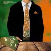 醜いセータークールアニマルオレンジグリーン ネクタイ