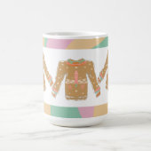 醜いセーターグルービークリスマスピンク自然 コーヒーマグカップ (中央)