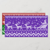 醜いセーターサンタクロースそりとトナカイ (正面/裏面)