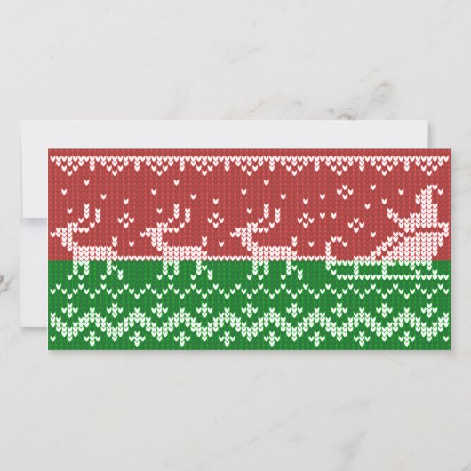 醜いセーターサンタクロースそりとトナカイ (裏面)