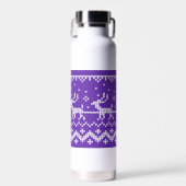 醜いセーターサンタクロースそりとトナカイ ウォーターボトル (正面)