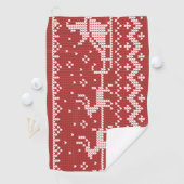 醜いセーターサンタクロースそりとトナカイ ゴルフタオル (インサイチュ)