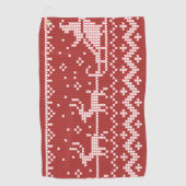 醜いセーターサンタクロースそりとトナカイ ゴルフタオル (正面)