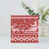 醜いセーターサンタクロースそりとトナカイ シーズンカード (スタンド正面)