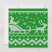 醜いセーターサンタクロースそりとトナカイ シーズンカード (裏面)