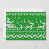 醜いセーターサンタクロースそりとトナカイ シーズンカード (裏面)