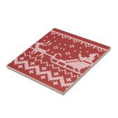 醜いセーターサンタクロースそりとトナカイ タイル (側面)