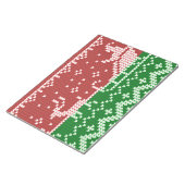 醜いセーターサンタクロースそりとトナカイ ノートパッド (アングル)