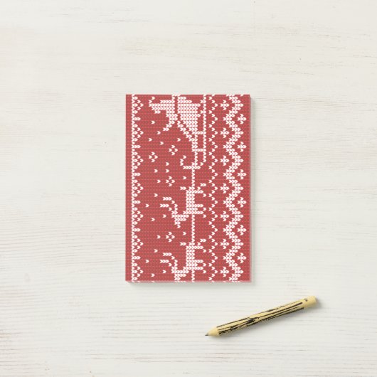 醜いセーターサンタクロースそりとトナカイ ポストイット (デスク上)