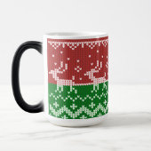 醜いセーターサンタクロースそりとトナカイ モーフィングマグカップ (左)