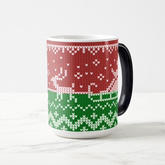醜いセーターサンタクロースそりとトナカイ モーフィングマグカップ (正面右)