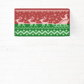 醜いセーターサンタクロースそりとトナカイ 横断幕 (インサイチュ)