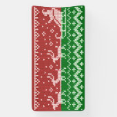 醜いセーターサンタクロースそりとトナカイ 横断幕 (縦)