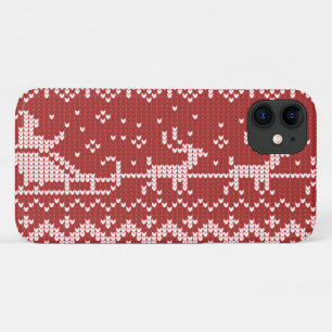 醜いセーターサンタクロースそりとトナカイ iPhone 11 ケース