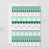 醜いセーターサンタコスチュームパーティーグリーンと赤 招待状 (裏面)