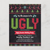 醜いセーターシャルボードクリスマスホリデーパーティー インビテーションポストカード (正面)