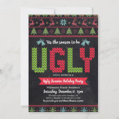 醜いセーターシャルボードクリスマスホリデーパーティー 招待状 (正面)