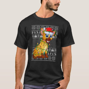醜いセータースタイルクリスマスライツサンタヒエナクリステム Tシャツ