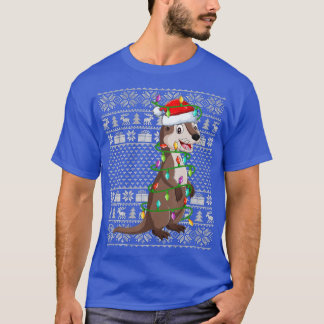 醜いセータースタイルクリスマスライトサンタシーオッターチャール Tシャツ