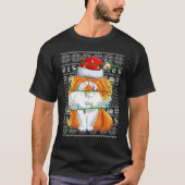 醜いセータースタイルクリスマスライトサンタ・ペルシア猫C Tシャツ (正面)