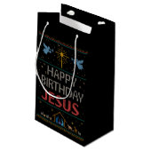 醜いセーターデザインハッピーバースデーイエススーリシカル スモールペーパーバッグ (裏面アングル)