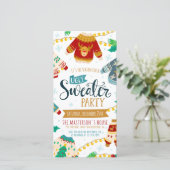 醜いセーターデジタルクリスマスパーティの招待状 シーズンカード (スタンド正面)