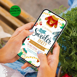 醜いセーターデジタルクリスマスパーティの招待状 シーズンカード