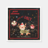 醜いセータートインデアホリデイ スタンダードカクテルナプキン (正面)