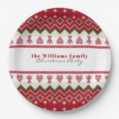 醜いセーターニットハイゲエンジェルスハートクリスマス ペーパープレート (正面)