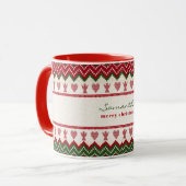 醜いセーターニットハイゲエンジェルスハートクリスマス マグカップ (正面左)