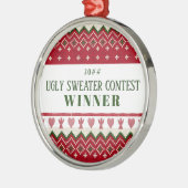 醜いセーターニットハイゲエンジェルスハートクリスマス メタルオーナメント (左)