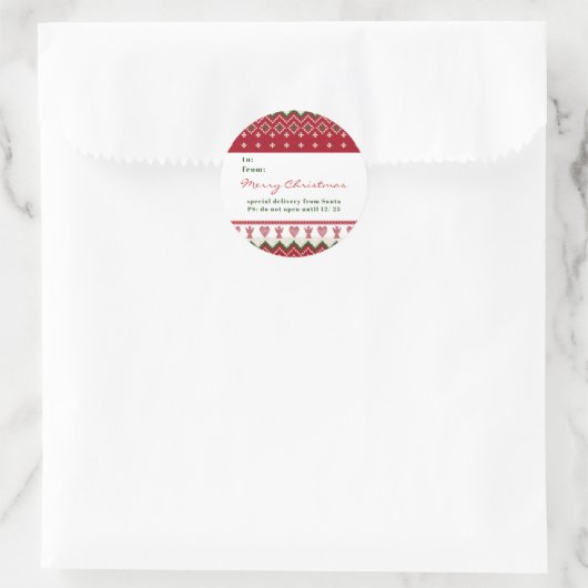 醜いセーターニットハイゲエンジェルスハートクリスマス ラウンドシール (バッグ)